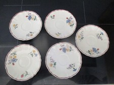 5 SOUS TASSES / SOUCOUPES DIGOIN SARREGUEMINES MODELE AGRESTE FRANCE