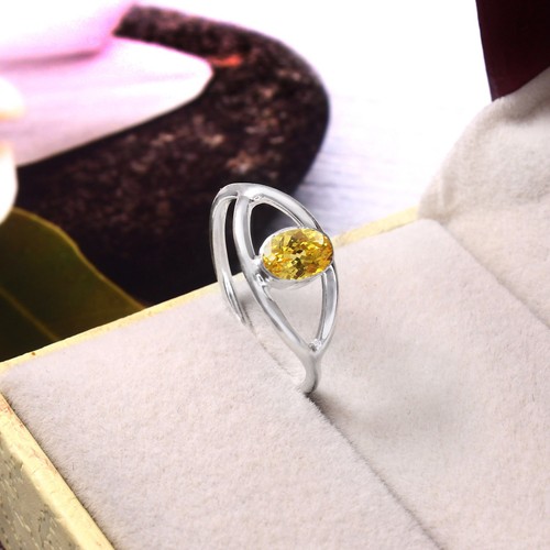 Bague saphir jaune naturel - bague,