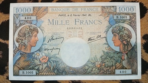 Billet 1000 francs commerce - billet,