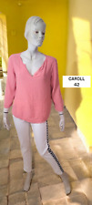 Caroll Taille 42  Blouse manches longues femme rose en viscose