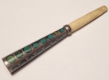 ANCIEN FUME CIGARE CIGARETTE ARGENT MASSIF ÉMAILLÉ # K23