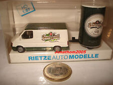 RIETZE 80091 FORD TRANSIT AVEC REMORQUE PUBLICITAIRE BIERE  STERNQUELL au 1/87°