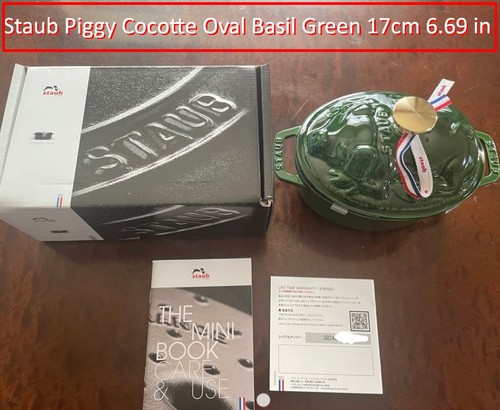 Staub piggy cocotte ovale vert - cocotte,