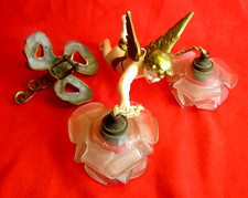Ancien Lustre Angelot 2 Lumières  ,Antique ,Chérubin ,Putti
