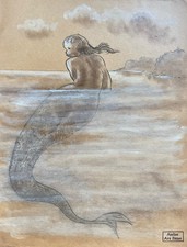 La sirène, dessin original du sculpteur Ary Bitter.