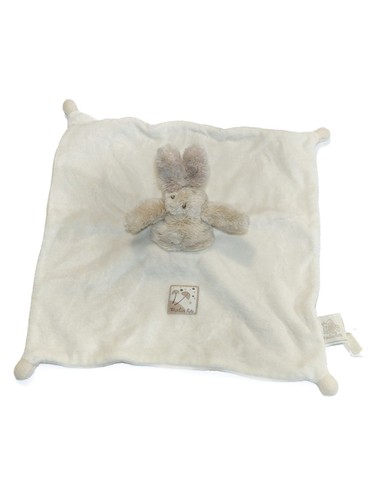 Doudou plat lapin blanc - blanc, beige