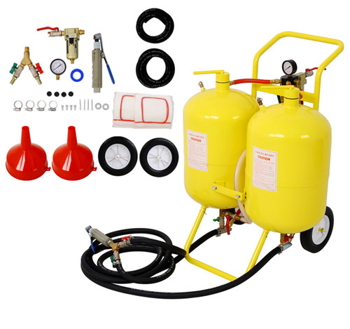 Dual abrasive soda blaster - abrasive,