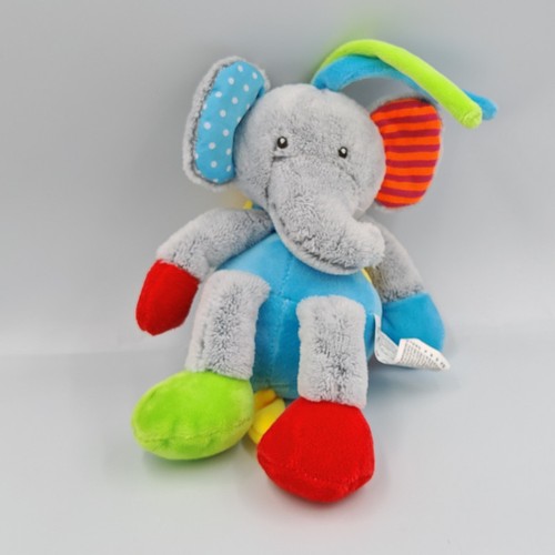 Doudou musical éléphant gris