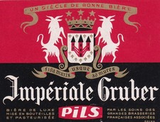 Etiquette de bière - Brasserie Gruber - Melun - GBFA - Bière Impériale Gruber