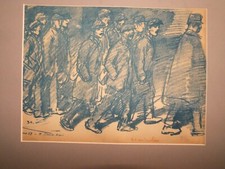 Classe 17 .Lithographie ancienne signée numérotée STEINLEN .  d'un lot de 7