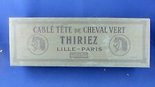 ancienne grande boite en carton publicitaire pub fils thiriez cheval vert