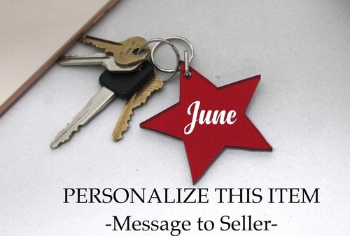 Star key chain personalized - key,
