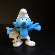N9287 figurine personnage Schtroumpf harpe musicien Peyo McDonald’s 2018 TWH