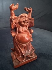 Ancien bouddha rieur en pierre dure art asiatique 13.5cm