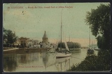 CPA Libourne, Bords de l´Isle, Grand Port et Allées Souchet 1908 