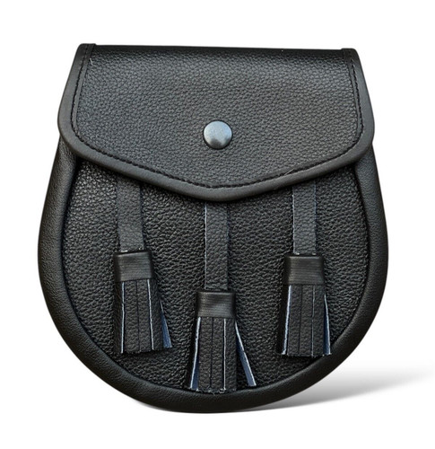 Sporran cuir noir écossais - sporran, en