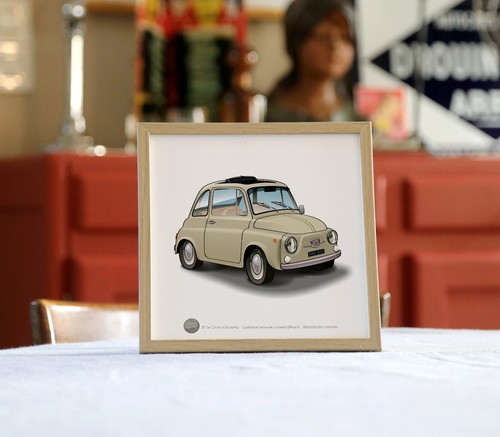 Poster fiat 500 beige - fiat,