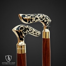 Canne de marche bâton de marche en laiton antique de style victorien vintage