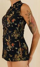 Tunique Robe Courte Chinoise Satin Sexy Bustier Cocktail Taille M Dress Kimono