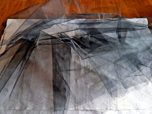 Tulle ancien longueur 420 cm - tulle,
