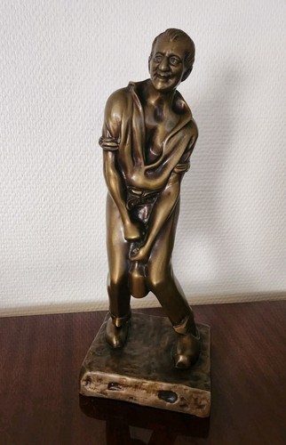 Statue bronze bistrot homme - statue,