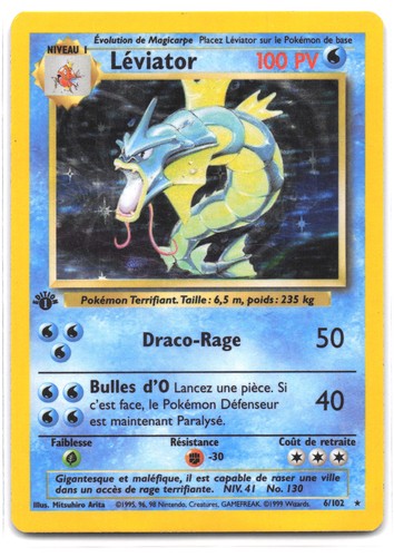 Carte pokémon léviator 102 - pokémon,