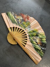 Eventail Ancien Bois Et Tissu