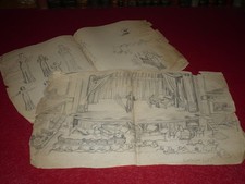 [DESSIN PRESSE BD] MARCEL THIERRY ORIGINAL Croquis PARIS BOBINO 1935 Spectacles