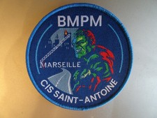 écusson sapeurs-pompiers cis saint-antoine du bmpm velcro 10 cm diam