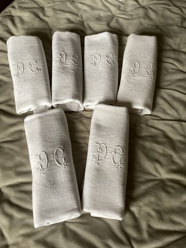 Six serviettes lin - serviettes,