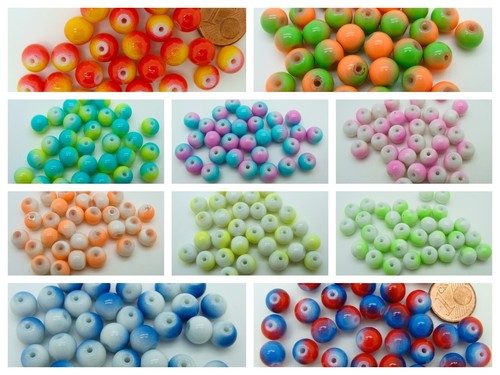 Perles rondes 8mm verre - 30,