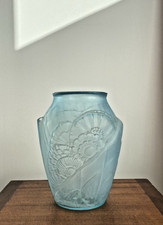 Vase verre dépoli bleu - vase,