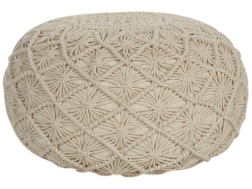 Pouf rond style boho tressage - pouf,
