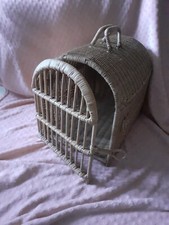 Vintage Grande Cage En Osier Pour Chien / Chat  44 X 28 X 34 Cm