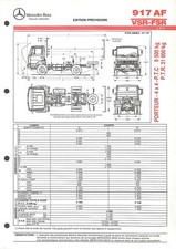 MERCEDES TRUCKS / 917 AF VSR - FSR  / PORTEUR  4X4 / FICHE de 1993