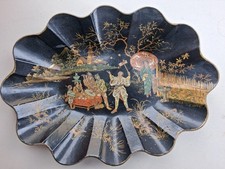 XIXe SIÈCLE CHINE grd bol assiette bois ACROBATES CIRQUE jongleur circus juggler