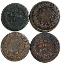 (FR1) lot de 5 centimes DUPRE