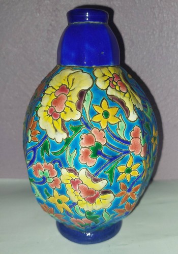 Emaux longwy vase - art, deco