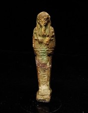 OUSHEBTI AVEC HIEROGLYPHES - BASSE EPOQUE 664/332BC - EGYPTIAN GLAZED SHABTI
