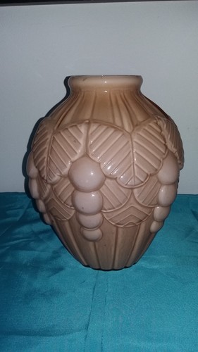 Vase verre opaline rose 1930 - verre,