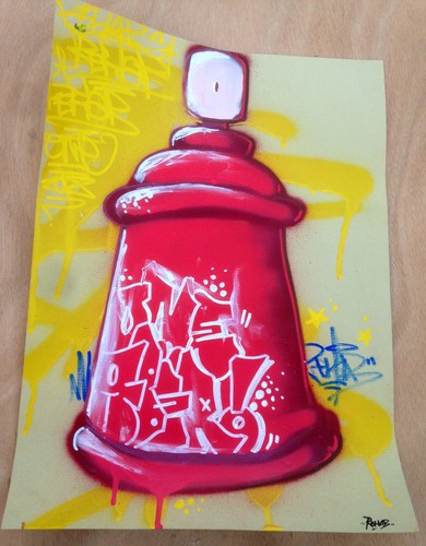 Peinture signée bombe - peinture,