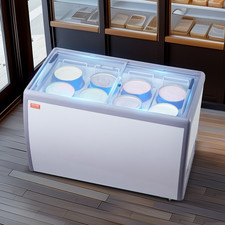 VEVOR 370L Vitrine À Glaces Commerciale Glato-Plongée-Congélateur Vitrine À G...