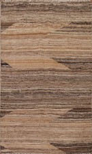 Moderne Kilim Tapis 0.9x1.2m Main Tissé Terre Tonalités Réversible Laine Accent