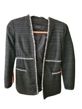 Veste Noire Tissée Zara XS