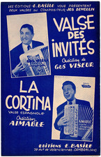 Partition acc pn v. 1950 2 valses (Jos DEMOULIN) jouées p Gus VISEUR et AIMABLE