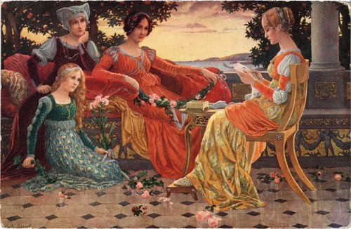 Cpa poesie soir e - cpa,