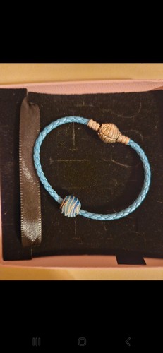 Bracelet cuir turquoise - bracelet,
