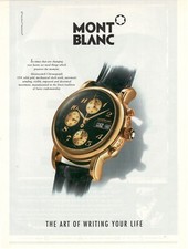 Mont Blanc Meisterstück Chronographe Publicité 1999 Originale 1 Page Montre