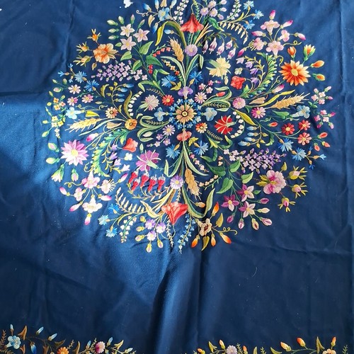 Nappe carrée bleue tissu - nappe, en