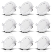 Lot de 9 spots encastrables salle de bain IP44 ultra plat Ø115mm modules LED 